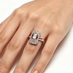 Luxury Jewelry Art Deco Halo Emerald Cut White Sapphire Engagement Rings