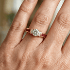 Luxury Jewelry Golden Oval & Asscher Cut White & Ruby Sapphire Engagement Rings