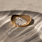 Luxury Jewelry Solitaire golden Pear Cut White Sapphire Engagement Rings