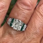 Luxury Jewelry Art Deco Radiant Cut White Sapphire Engagement Rings