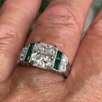 Luxury Jewelry Art Deco Radiant Cut White Sapphire Engagement Rings
