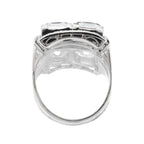 Luxury Jewelry Art Deco Toi et Moi Halo Asscher Cut  White Sapphire Engagement Rings