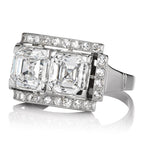 Luxury Jewelry Art Deco Toi et Moi Halo Asscher Cut  White Sapphire Engagement Rings