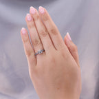 Luxury Jewelry Classic Asscher Cut White & Blue Sapphire Engagement Rings
