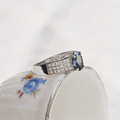 Luxury Jewelry Classic Pave Setting Oval Cut Blue Sapphire Engagement Rings