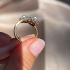 Luxury Jewelry Toi Et Moi Halo Round Cut Pearl & White Sapphire Engagement Rings