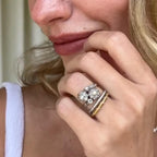 Luxury Jewelry Toi Et Moi Halo Round Cut Pearl & White Sapphire Engagement Rings