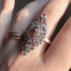 Vintage Unique Design Bezel Double Halo Oval Cut Pink Sapphire Engagement Ring