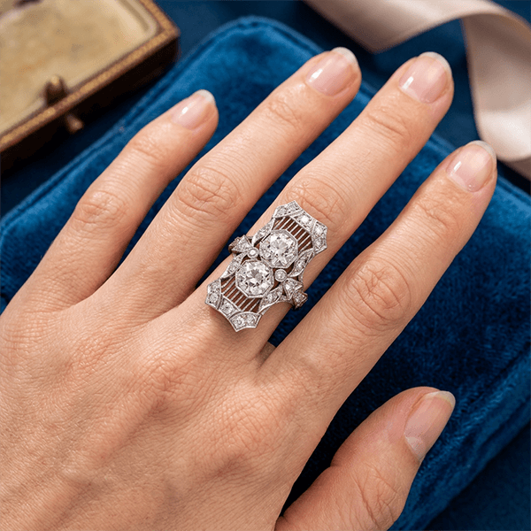 Luxury Jewelry Art Deco Vintage Round Cut White Sapphire Engagement Rings