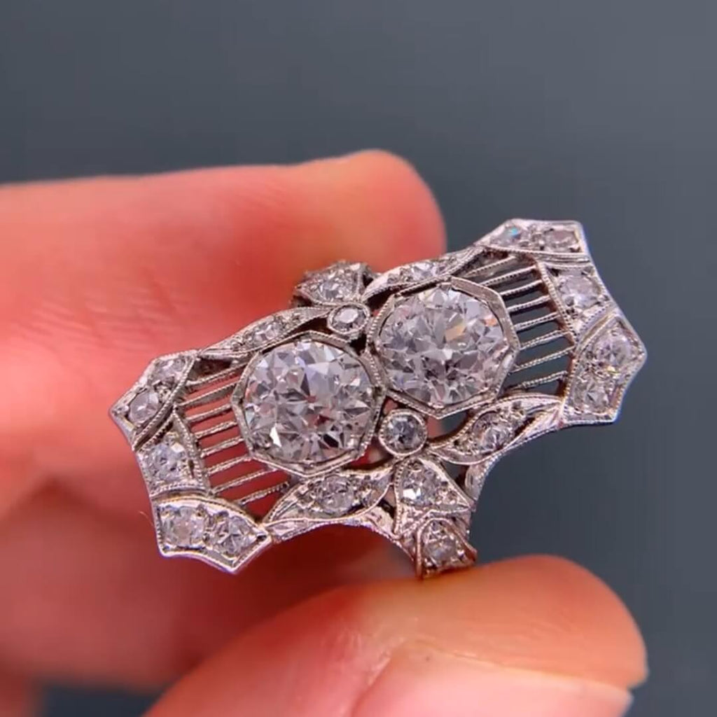 Luxury Jewelry Art Deco Vintage Round Cut White Sapphire Engagement Rings