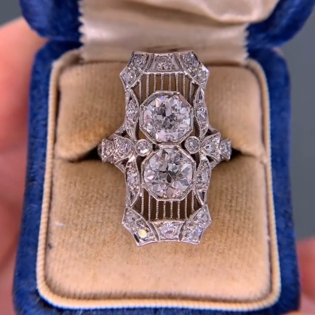 Luxury Jewelry Art Deco Vintage Round Cut White Sapphire Engagement Rings