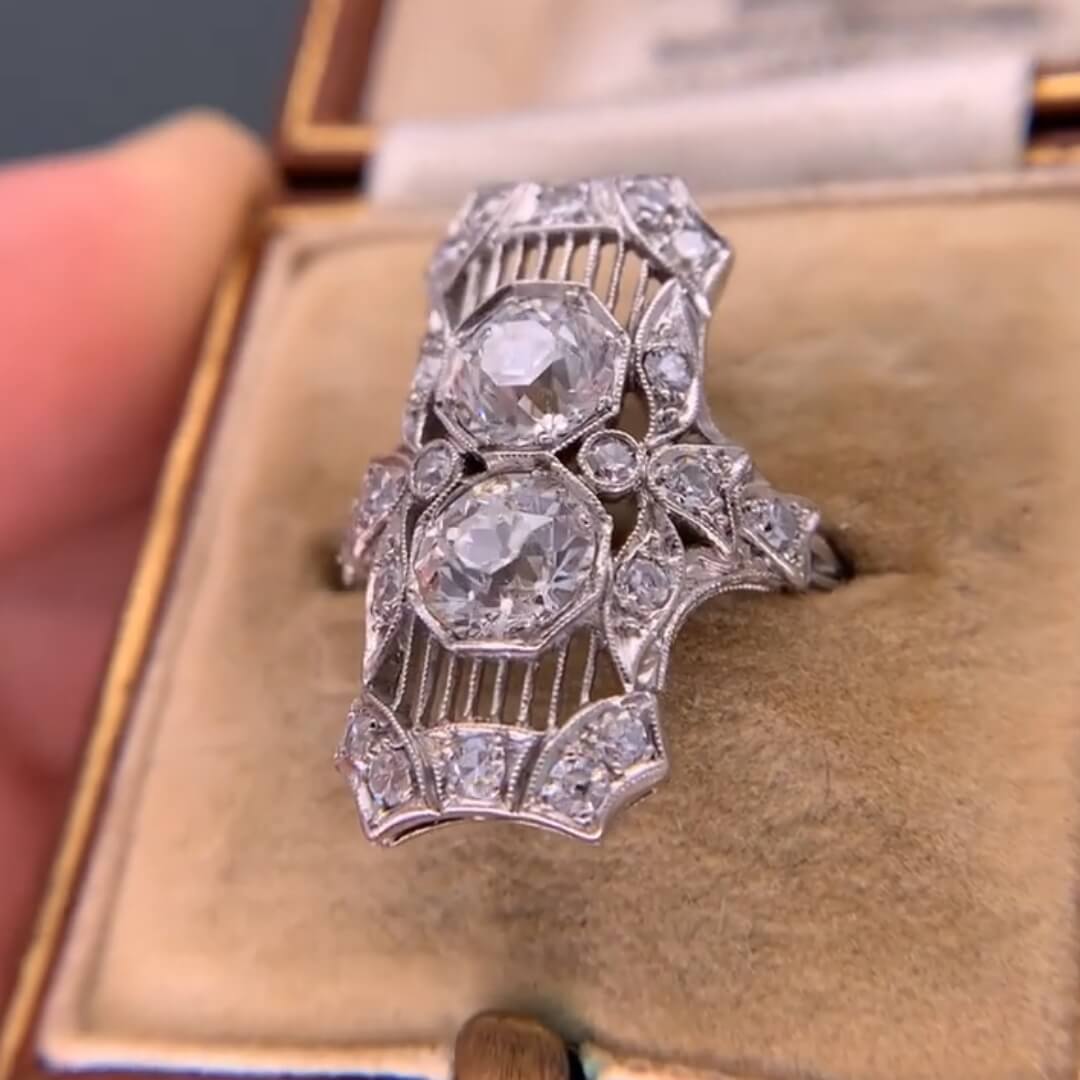 Luxury Jewelry Art Deco Vintage Round Cut White Sapphire Engagement Rings