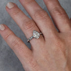 Classic Bezel Pear & Baguette Cut White Sapphire Engagement Rings