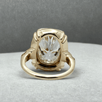 Solitaire Yellow Gold Oval Cut White Sapphire Engagement Ring