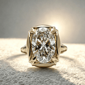 Solitaire Yellow Gold Oval Cut White Sapphire Engagement Ring