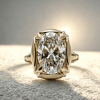 Solitaire Yellow Gold Oval Cut White Sapphire Engagement Ring
