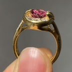 Luxury Jewelry Vintage Halo Oval Cut Ruby Sapphire Engagement Rings