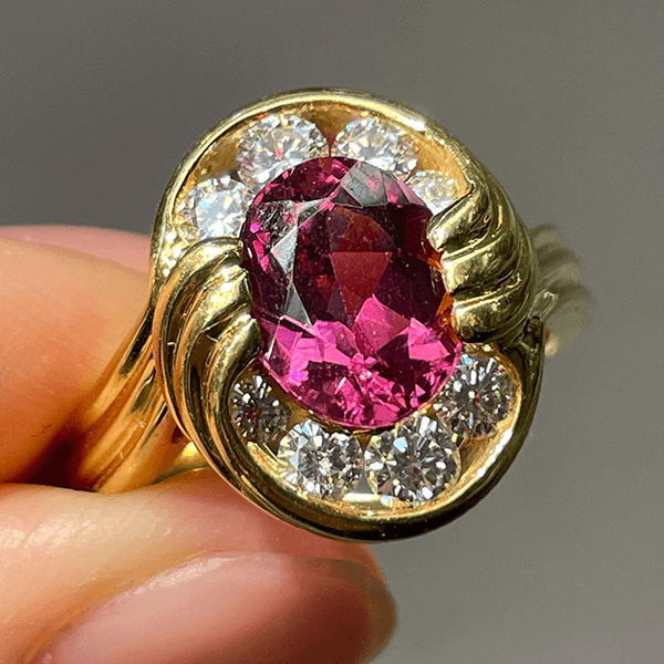 Luxury Jewelry Vintage Halo Oval Cut Ruby Sapphire Engagement Rings