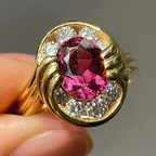 Luxury Jewelry Vintage Halo Oval Cut Ruby Sapphire Engagement Rings