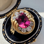 Luxury Jewelry Vintage Halo Oval Cut Ruby Sapphire Engagement Rings