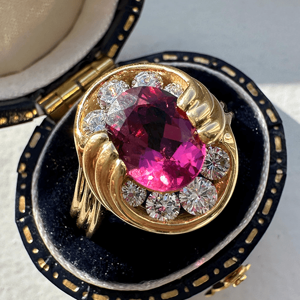 Luxury Jewelry Vintage Halo Oval Cut Ruby Sapphire Engagement Rings