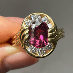 Luxury Jewelry Vintage Halo Oval Cut Ruby Sapphire Engagement Rings