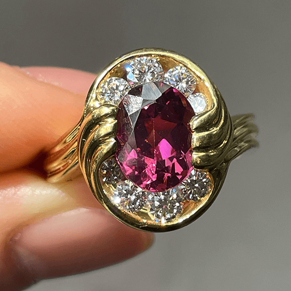 Luxury Jewelry Vintage Halo Oval Cut Ruby Sapphire Engagement Rings