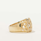 Infinity Design Yellow Gold Round Cut White Sapphire Wedding Band For Women