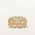 Infinity Design Yellow Gold Round Cut White Sapphire Wedding Band For Women