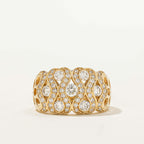 Infinity Design Yellow Gold Round Cut White Sapphire Wedding Band For Women