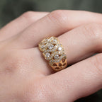 Infinity Design Yellow Gold Round Cut White Sapphire Wedding Band For Women