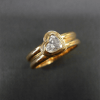 Yellow Gold Bezel Heart Cut White Sapphire Engagement Ring