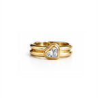 Yellow Gold Bezel Heart Cut White Sapphire Engagement Ring