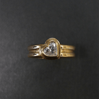 Yellow Gold Bezel Heart Cut White Sapphire Engagement Ring