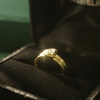 Yellow Gold Bezel Heart Cut White Sapphire Engagement Ring