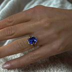 Unique Design Yellow Gold Cushion Cut Blue Sapphire Engagement Rings