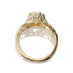Vintage Yellow Gold Cushion Cut White Sapphire Engagement Ring