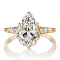 Vintage Yellow Gold Pear Cut White Sapphire Engagement Ring