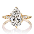 Vintage Yellow Gold Pear Cut White Sapphire Engagement Ring