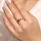 Vintage Halo Yellow Gold Oval Cut Ruby Sapphire Engagement Ring