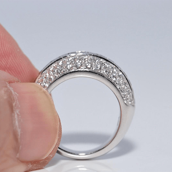 Vintage Multi Row Asscher & Round Cut Blue & White Sapphire Half Eternity Wedding Band For Women