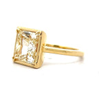 Classic Solitaire Double Prong Yellow Gold Princess  Cut Canary Sapphire Engagement Ring