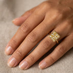 Classic Solitaire Double Prong Yellow Gold Princess  Cut Canary Sapphire Engagement Ring