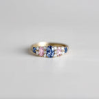 Luxury Jewelry Yellow Gold Oval Cut Blue & Pink Sapphire Engagement Ring