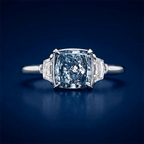 Classic Three Stone Radiant Cut Blue Topaz Engagement Ring