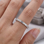 Classic Round & Baguette Cut White Sapphire Eternity Wedding Band For Women