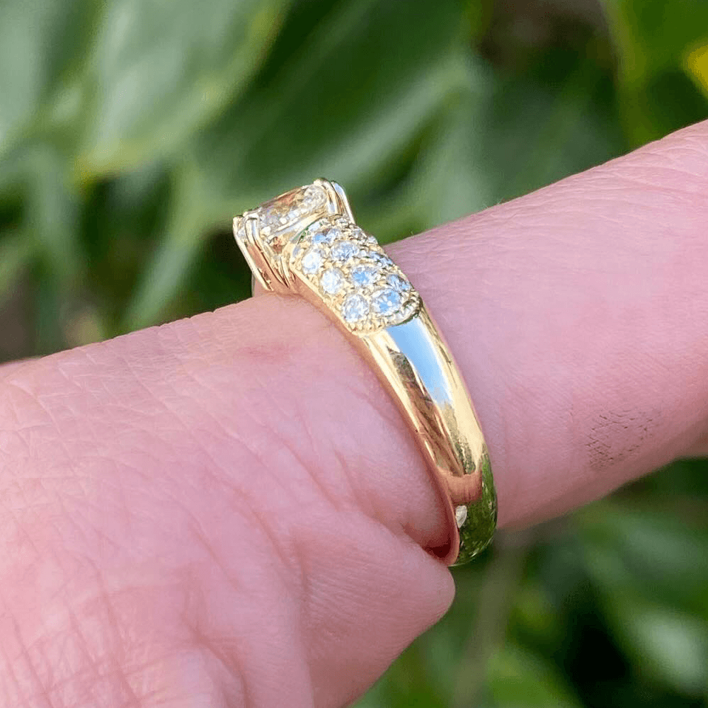 Vintage Moi Et Toi Yellow Gold Pear Cut Ruby & White Sapphire Cocktail Ring For Women