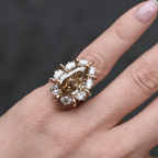 Unique Design Two Tone Halo Pear Cut Canary Sapphire Engagement Ring