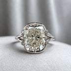 Luxury Jewelry Unique Design Cushion Cut White Sapphire Engagement Rings