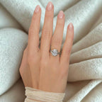 Luxury Jewelry Unique Design Cushion Cut White Sapphire Engagement Rings
